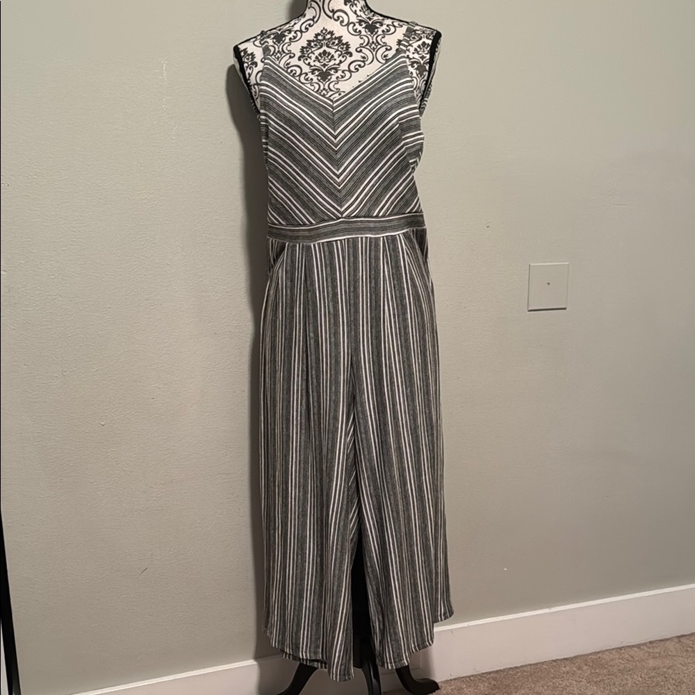 Striped Black and White Jumpsuit